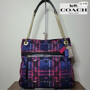 Coach Poppy Tartan Plaid Slim Shoulder Bag 21136